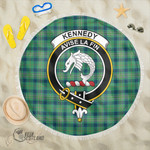 1sttheworld Blanket - Kennedy Ancient Clan Tartan Crest Tartan Beach Blanket A7 | 1sttheworld