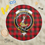 1sttheworld Blanket - Wallace Weathered Clan Tartan Crest Tartan Beach Blanket A7 | 1sttheworld