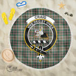 1sttheworld Blanket - Craig Ancient Clan Tartan Crest Tartan Beach Blanket A7 | 1sttheworld