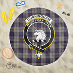 1sttheworld Blanket - Cunningham Dress Blue Dancers Clan Tartan Crest Tartan Beach Blanket A7 | 1sttheworld