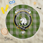 1sttheworld Blanket - Cunningham Dress Green Dancers Clan Tartan Crest Tartan Beach Blanket A7 | 1sttheworld