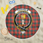 1sttheworld Blanket - Chisholm Ancient Clan Tartan Crest Tartan Beach Blanket A7 | 1sttheworld