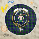 1sttheworld Blanket - Shaw Modern Clan Tartan Crest Tartan Beach Blanket A7 | 1sttheworld