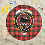 1sttheworld Blanket - Nesbitt Modern Clan Tartan Crest Tartan Beach Blanket A7 | 1sttheworld