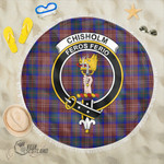 1sttheworld Blanket - Chisholm Hunting Modern Clan Tartan Crest Tartan Beach Blanket A7 | 1sttheworld