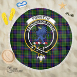 1sttheworld Blanket - Forsyth Modern Clan Tartan Crest Tartan Beach Blanket A7 | 1sttheworld