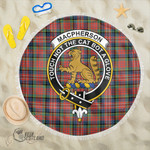1sttheworld Blanket - MacPherson Ancient Clan Tartan Crest Tartan Beach Blanket A7 | 1sttheworld