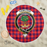 1sttheworld Blanket - Hamilton Modern Clan Tartan Crest Tartan Beach Blanket A7 | 1sttheworld
