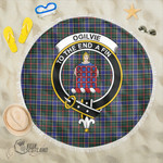 1sttheworld Blanket - Ogilvie Hunting Modern Clan Tartan Crest Tartan Beach Blanket A7 | 1sttheworld