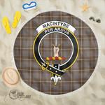 1sttheworld Blanket - MacIntyre Hunting Weathered Clan Tartan Crest Tartan Beach Blanket A7 | 1sttheworld