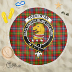 1sttheworld Blanket - Forrester Clan Tartan Crest Tartan Beach Blanket A7 | 1sttheworld
