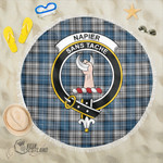 1sttheworld Blanket - Napier Modern Clan Tartan Crest Tartan Beach Blanket A7 | 1sttheworld