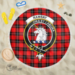 1sttheworld Blanket - Ramsay Modern Clan Tartan Crest Tartan Beach Blanket A7 | 1sttheworld