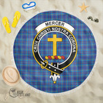 1sttheworld Blanket - Mercer Modern Clan Tartan Crest Tartan Beach Blanket A7 | 1sttheworld