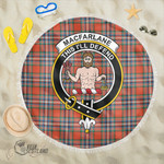 1sttheworld Blanket - MacFarlane Ancient Clan Tartan Crest Tartan Beach Blanket A7 | 1sttheworld