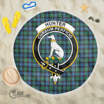 1sttheworld Blanket - Hunter Ancient Clan Tartan Crest Tartan Beach Blanket A7 | 1sttheworld