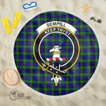 1sttheworld Blanket - Sempill Modern Clan Tartan Crest Tartan Beach Blanket A7 | 1sttheworld
