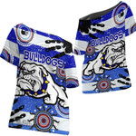 Canterbury-Bankstown Bulldogs Indigenous Victorian Vibes Version 2.0 - Rugby Team Off Shoulder T-Shirt | Lovenewzealand.co