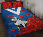 Bulldogs Quilt Bed Set Anzac Day Poppy Flowers TH4 | Lovenewzealand.co