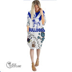 (Custom) Canterbury-Bankstown Bulldogs Indigenous Special White mix Blue - Rugby Team Batwing Pocket Dress | Lovenewzealand.co
