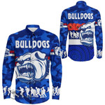 Western Bulldogs Bulldogs Anzac Day Camo - Football Team Long Sleeve Button Shirt| Lovenewzealand.co