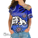 Canterbury-Bankstown Bulldogs Indigenous Victorian Vibes - Rugby Team One Shoulder Shirt | Lovenewzealand.co
