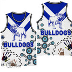 Canterbury-Bankstown Bulldogs Indigenous Special White mix Blue - Rugby Team Basketball Jersey | Lovenewzealand.co
