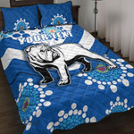 (Custom) Canterbury-Bankstown Bulldogs Blue Indigenous - Rugby Team Quilt Bed Set | lovenewzealand.co
