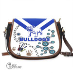 (Custom) Canterbury-Bankstown Bulldogs Indigenous Special White mix Blue - Rugby Team Saddle Bag | lovenewzealand.co
