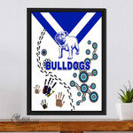 (Custom) Canterbury-Bankstown Bulldogs Indigenous Special White mix Blue - Rugby Team Framed Wrapped Canvas | lovenewzealand.co
