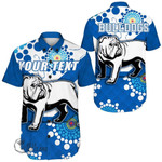 (Custom) Canterbury-Bankstown Bulldogs Blue Indigenous - Rugby Team Short Sleeve Shirt | Lovenewzealand.co
