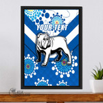 (Custom) Canterbury-Bankstown Bulldogs Blue Indigenous - Rugby Team Framed Wrapped Canvas | lovenewzealand.co
