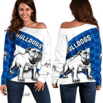 Bulldogs Women Off Shoulder Sweater Sporty Style K8 | Lovenewzealand.co