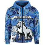 (Custom Personalised)Bulldogs All Over Zip-Hoodie Indigenous No.2 TH4| Lovenewzealand.co