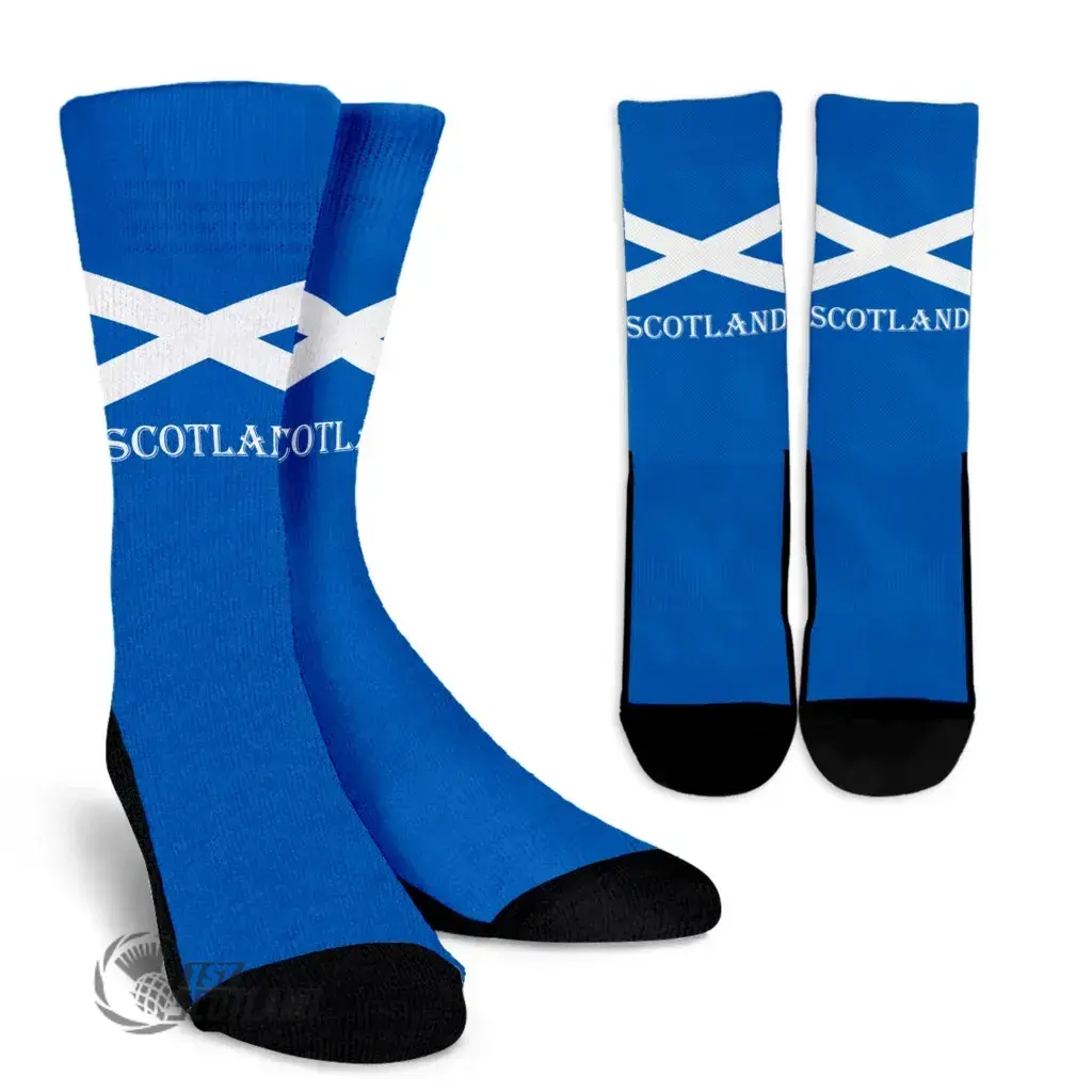 Scotland Flag Weave Casual Socks Crew Socks Crazy Socks Soft Breathable For Sports Athletic Running