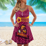 Love New Zealand Clothing - Brisbane Broncos Simple Style Strap Summer Dress A35 | Love New Zealand