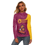 Love New Zealand Clothing - Brisbane Broncos Simple Style Women's Stretchable Turtleneck Top A35 | Love New Zealand