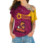 Love New Zealand Clothing - Brisbane Broncos Simple Style One Shoulder Shirt A35 | Love New Zealand