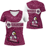 Love New Zealand Clothing - Manly Warringah Sea Eagles Simple Style V-neck T-shirt A35 | Love New Zealand