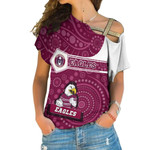 Love New Zealand Clothing - Manly Warringah Sea Eagles Simple Style One Shoulder Shirt A35 | Love New Zealand