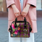 TartanClans Women's Handbag - Carnegie Tartan Hibiscus Shoulder Handbag