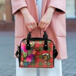 TartanClans Women's Handbag - Hay Tartan Hibiscus Shoulder Handbag
