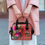 TartanClans Women's Handbag - Seton Tartan Hibiscus Shoulder Handbag