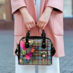 TartanClans Women's Handbag - Aikenhead Tartan Hibiscus Shoulder Handbag
