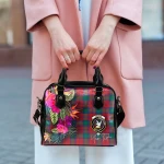 TartanClans Women's Handbag - Lindsay Tartan Hibiscus Shoulder Handbag