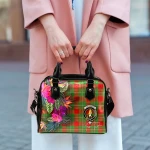 TartanClans Women's Handbag - Callander Tartan Hibiscus Shoulder Handbag