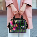 TartanClans Women's Handbag - Forsyth Tartan Hibiscus Shoulder Handbag