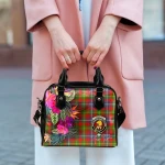 TartanClans Women's Handbag - Forrester Tartan Hibiscus Shoulder Handbag
