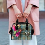 TartanClans Women's Handbag - Cathcart Tartan Hibiscus Shoulder Handbag