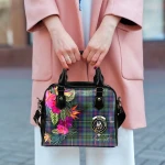 TartanClans Women's Handbag - Wood Tartan Hibiscus Shoulder Handbag